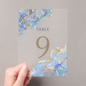 waterverf blauwe inkt Tabel Nummer 9 Acryl Uitnodigingen (Insitu (Draagbaar))
