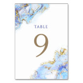 waterverf blauwe inkt Tabel Nummer 9 Kaart (Achterkant)