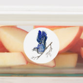 Waterverf blauwe jay labels (Aangebracht)