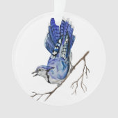 Waterverf blauwe jay ornament (voorkant)