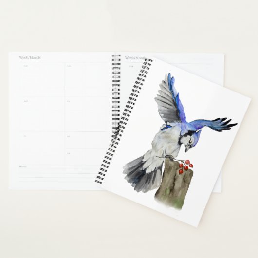 Waterverf blauwe jay planner (Display)