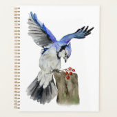 Waterverf blauwe jay planner (Voorkant)