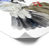 Waterverf blauwe jay poster (Hoek)