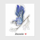 Waterverf blauwe jay sticker (Vel)