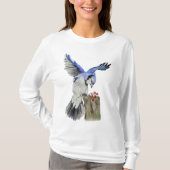 Waterverf blauwe jay t-shirt (Voorkant)