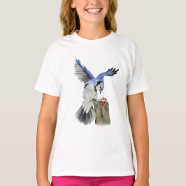Waterverf blauwe jay t-shirt