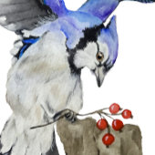 Waterverf blauwe jay thermosbeker