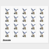 Waterverf blauwe jay vierkante sticker (Vel)