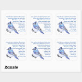 Waterverf Blauwe Jay Vogel St. Francis Prayer Vierkante Sticker (Vel)