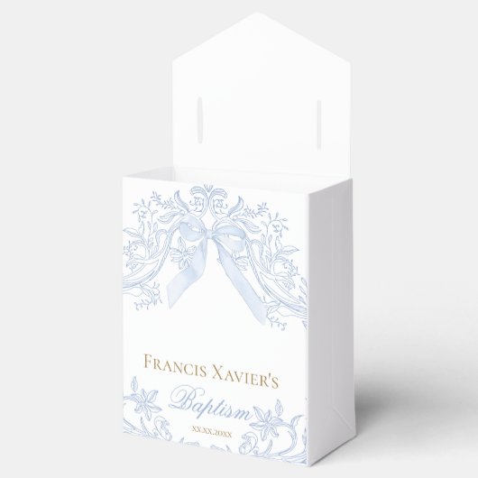 waterverf blauwe kam baby jongen Doop Bedankdoosjes (Geopend)