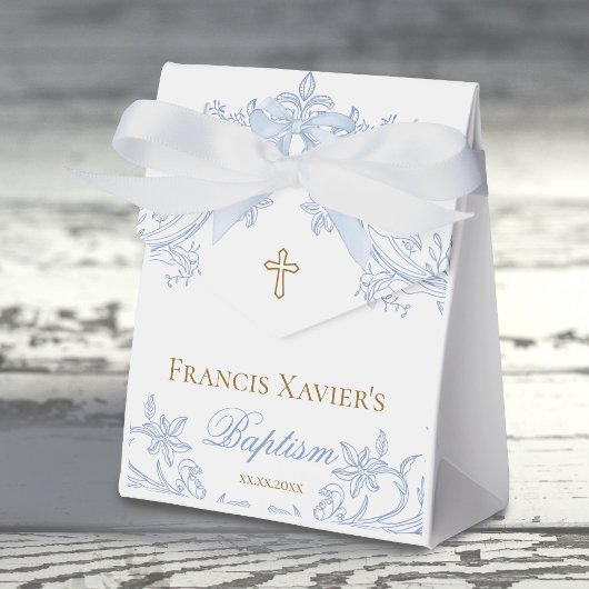 waterverf blauwe kam baby jongen Doop Bedankdoosjes