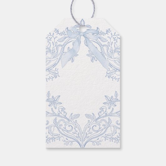 waterverf blauwe kam baby jongen Doop Cadeaulabel (Achterkant)