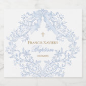 waterverf blauwe kam baby jongen Doop Likeurfles Etiket (Enkel label)