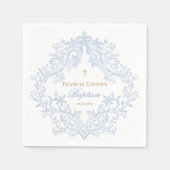 waterverf blauwe kam baby jongen Doop Servet (Voorkant)