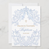 waterverf blauwe kam Doop Kaart (Voorkant)