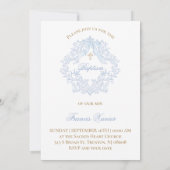 waterverf blauwe kam Doop Kaart (Achterkant)