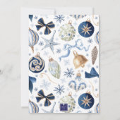 Waterverf Blauwe Kerst Ornamente Feest Kaart (Achterkant)
