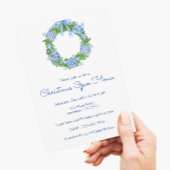 Waterverf Blauwe Kerstmis met Chinoiserie Kaart