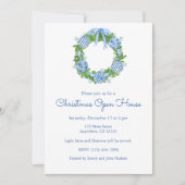 Waterverf Blauwe Kerstmis met Chinoiserie Kaart (Voorkant)