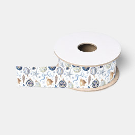 Waterverf Blauwe Kerstversieringen Grosgrain Lint