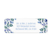 Waterverf Blauwe Klaprozen Etiket (Voorkant)