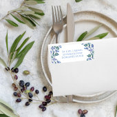 Waterverf Blauwe Klaprozen Etiket