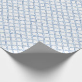 Waterverf Blauwe knop Cadeaupapier (Hoek)