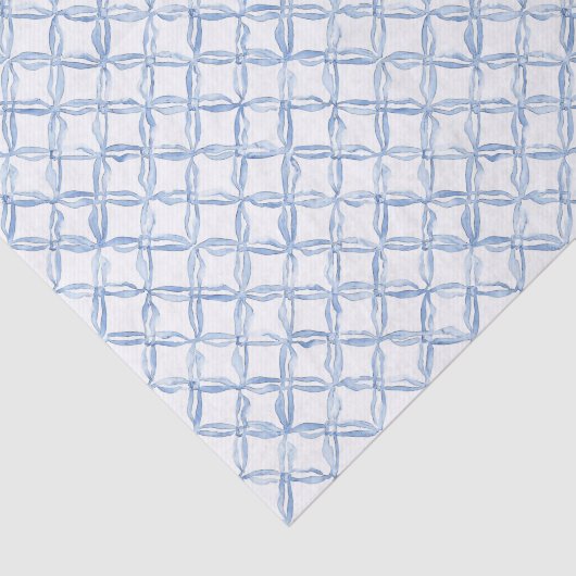 Waterverf Blauwe knop Tissuepapier (Detail)