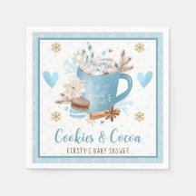 Waterverf Blauwe Koekjes en Cacao Baby Shower