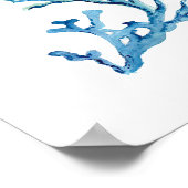 Waterverf blauwe koraal poster (Hoek)