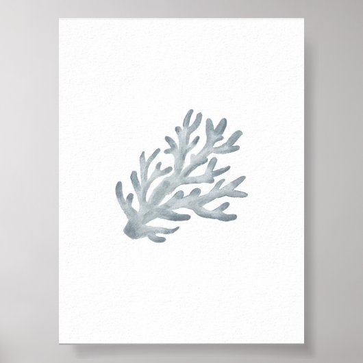 Waterverf blauwe koraal print (Voorkant)