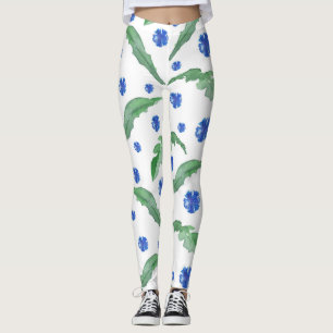Waterverf Blauwe korenbloemen Leggings