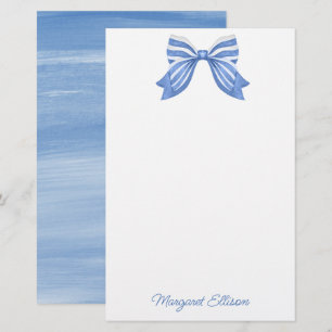 Waterverf Blauwe kraag Briefpapier