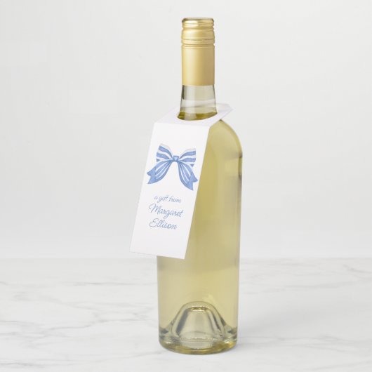 Waterverf Blauwe kraag Flessenhanger (Schuin)