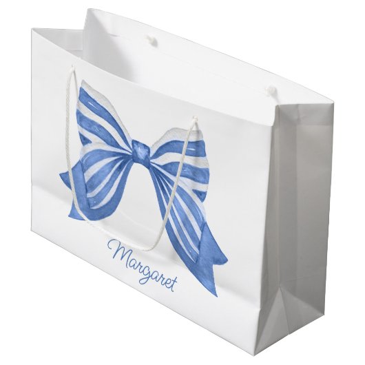 Waterverf Blauwe kraag Groot Cadeauzakje (Voorkant Gekanteld)