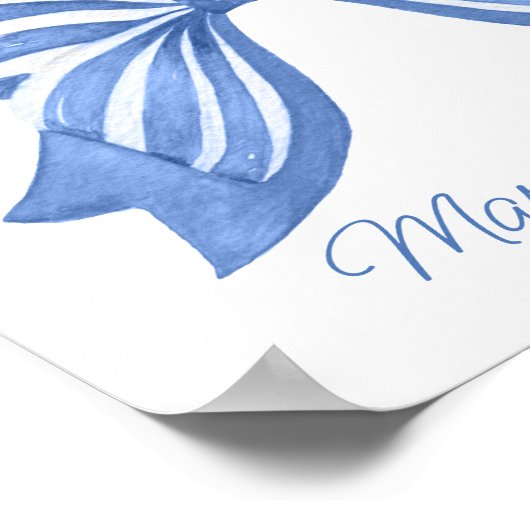 Waterverf Blauwe kraag Poster (Hoek)