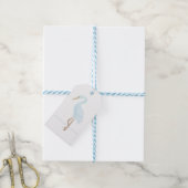 Waterverf Blauwe Kraan Cadeaulabel (Met Touw)