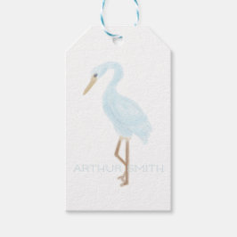 Waterverf Blauwe Kraan Cadeaulabel