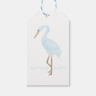 Waterverf Blauwe Kraan Cadeaulabel