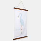 Waterverf Blauwe Kraanvogel Hangend Wandkleed (Gebogen)