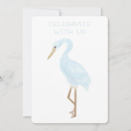 Waterverf Blauwe Kraanvogel Kaart