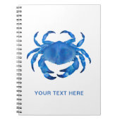 Waterverf blauwe krab notitieboek (Voorkant)