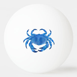 Waterverf blauwe krab pingpongbal