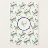 Waterverf blauwe krab planner (Voorkant)