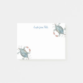 Waterverf blauwe krab post-it® notes