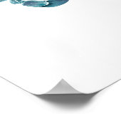 Waterverf blauwe krab schaaldieren poster (Hoek)