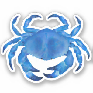 Waterverf blauwe krab sticker