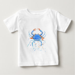 Waterverf blauwe krab verfsplaat