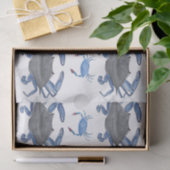 Waterverf Blauwe Krabben Weefseldocument Tissuepapier (Geschenk)