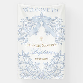 waterverf blauwe kuif doop welkomstbord spandoek